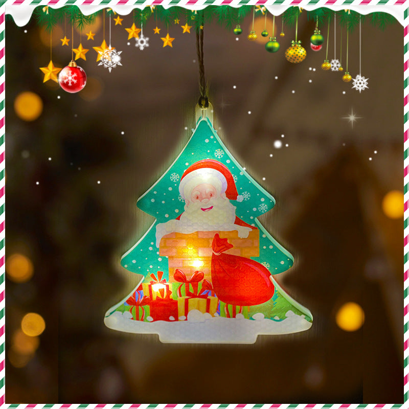 Festive Hanging Christmas Lights with Decorative Characters