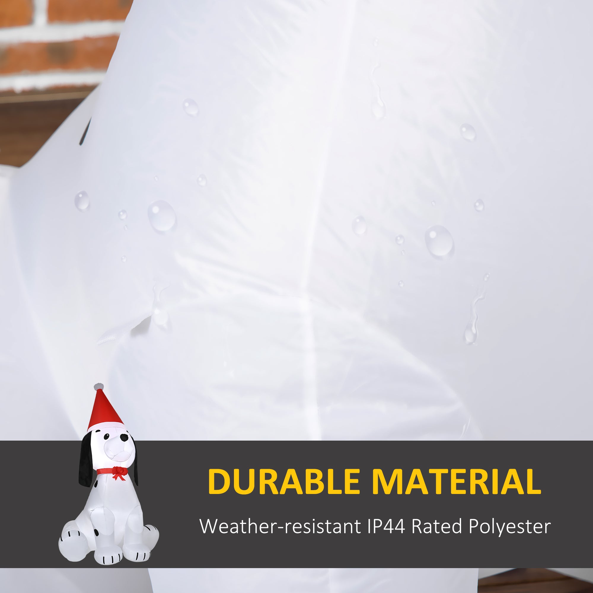 Festive LED Christmas Inflatable Puppy with Santa Hat