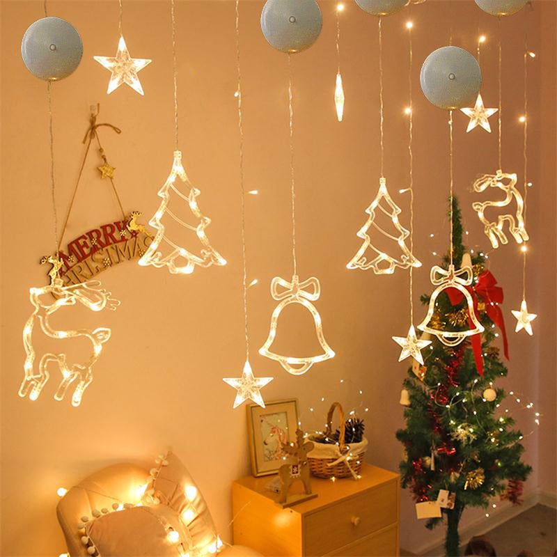 Christmas LED Suction Cup Lights - Santa, Elk & Snowman
