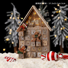 Handcrafted Wooden Christmas Calendar - Red & Green Decor