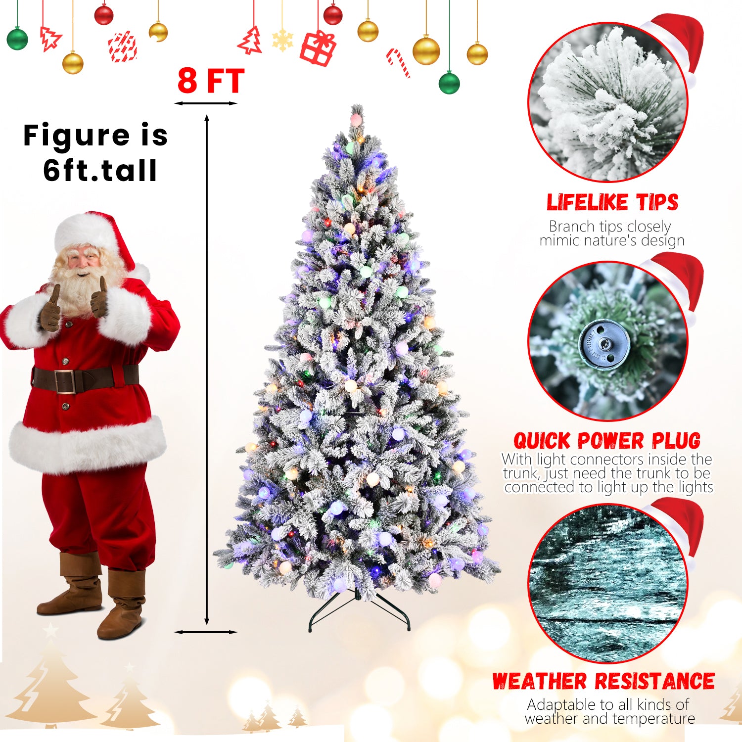 7.5ft & 8ft Mixed PVC/PE Christmas Trees with Memory Wire