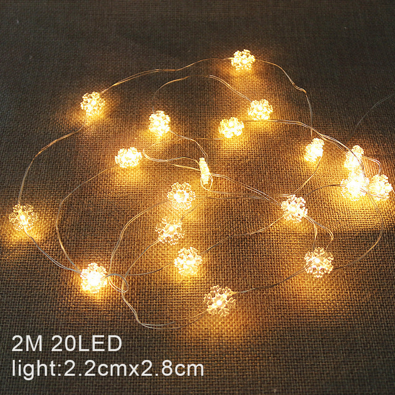 Mini LED Battery-Operated Christmas Lights - Snowflake & Deer