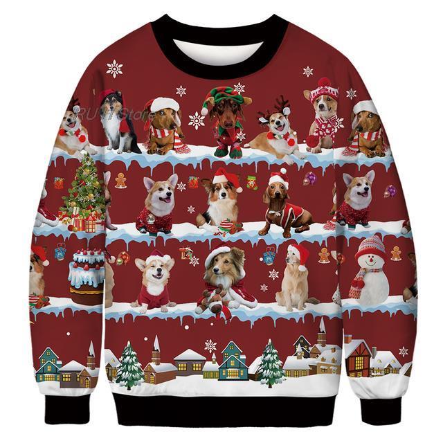 Youth Casual Ugly Christmas Sweater Santa Elf Design