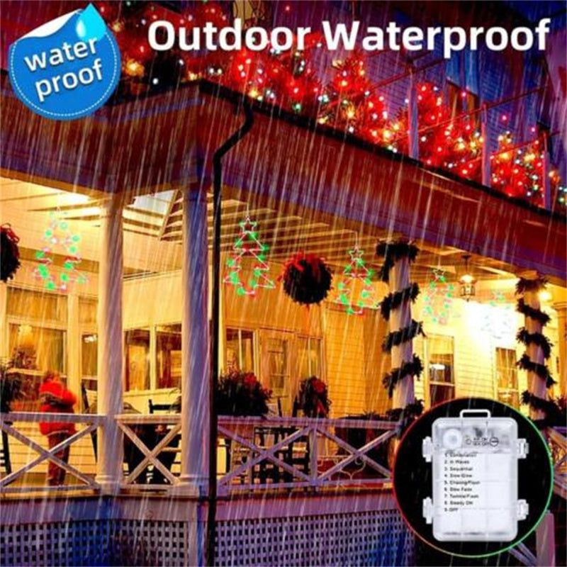 Christmas Tree Lantern Lights: Battery, Waterproof, 8 Modes
