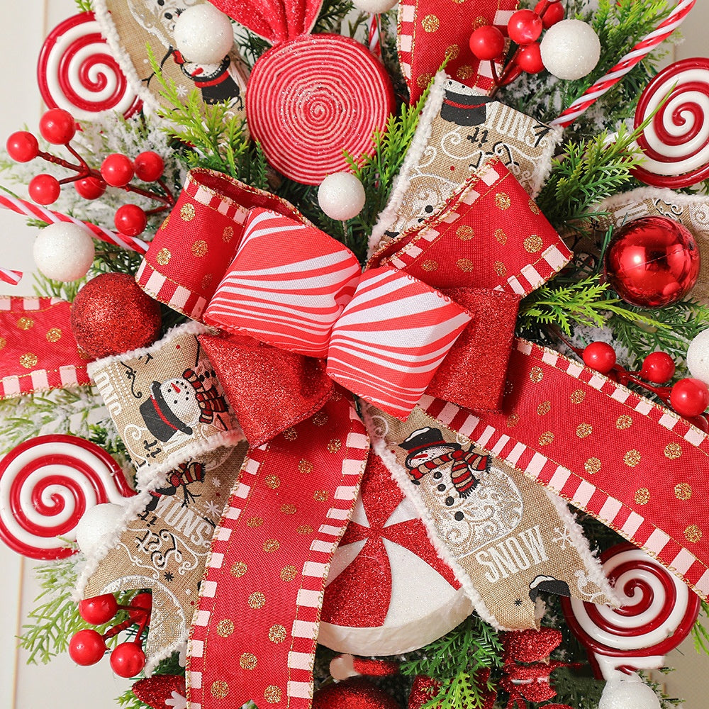 Festive Christmas Wreath & Upside Down Tree Garland Decor
