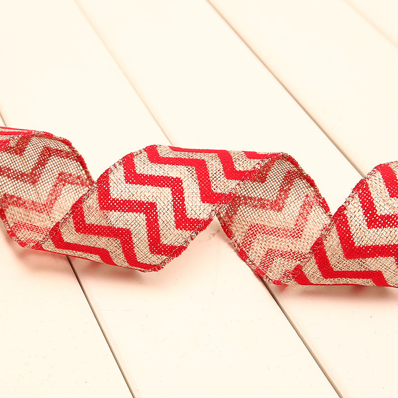 Festive Polka Dot Linen Christmas Ribbon - 2m Variety Set