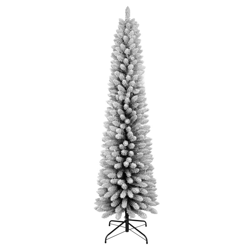 Flocked PVC Pencil Christmas Tree with 6FT & 7FT Options