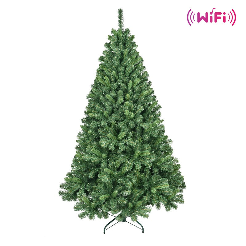 6ft & 7ft PVC Christmas Trees with Wifi Lights & Decorations