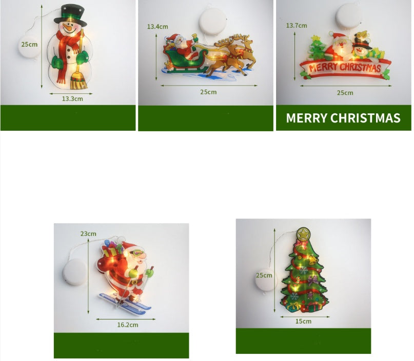LED Suction Cup Christmas Window Lights - Festive Decor