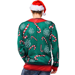 Men's Christmas Sweater Long Sleeve T-shirt - Polyester Stage Wear