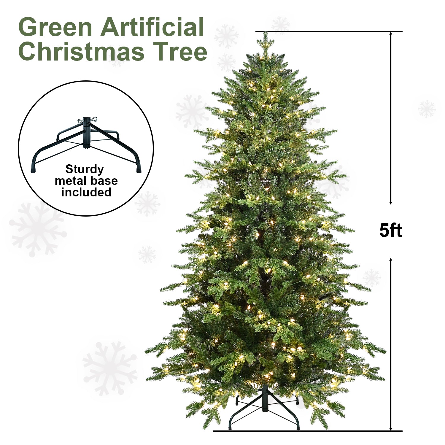 "Versatile PVC/PE Christmas Tree with Built-in UL Lights"