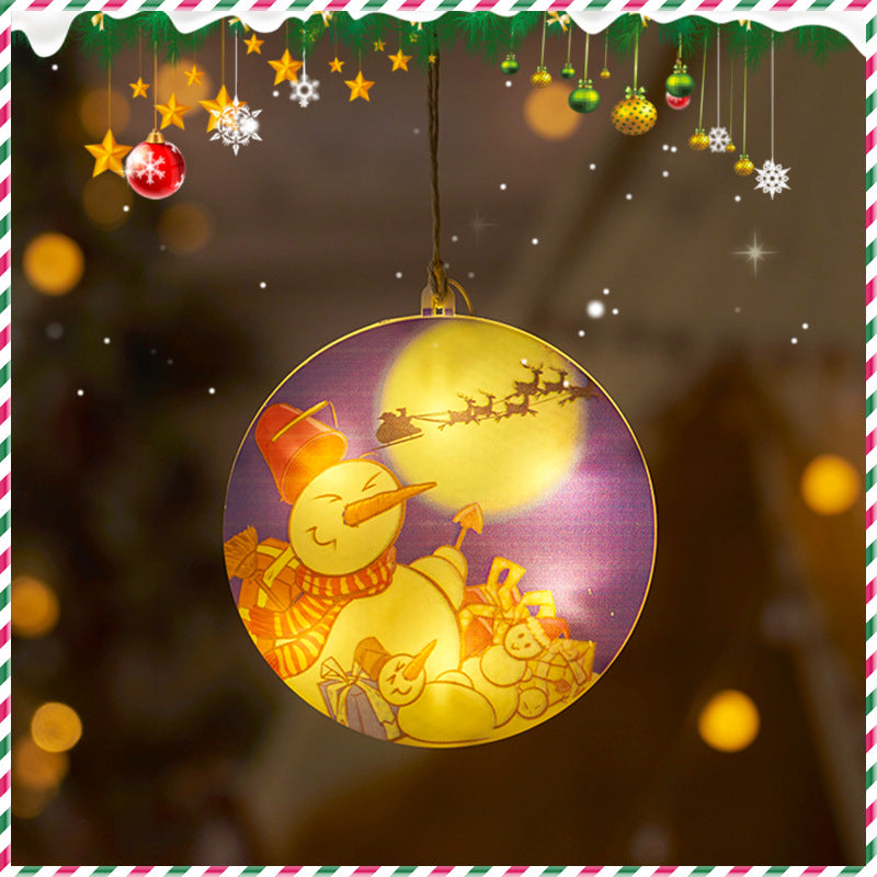 Festive Hanging Christmas Lights with Decorative Characters