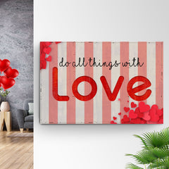 Valentine's Day Wall Art - Elegant Personalized Canvas Sign