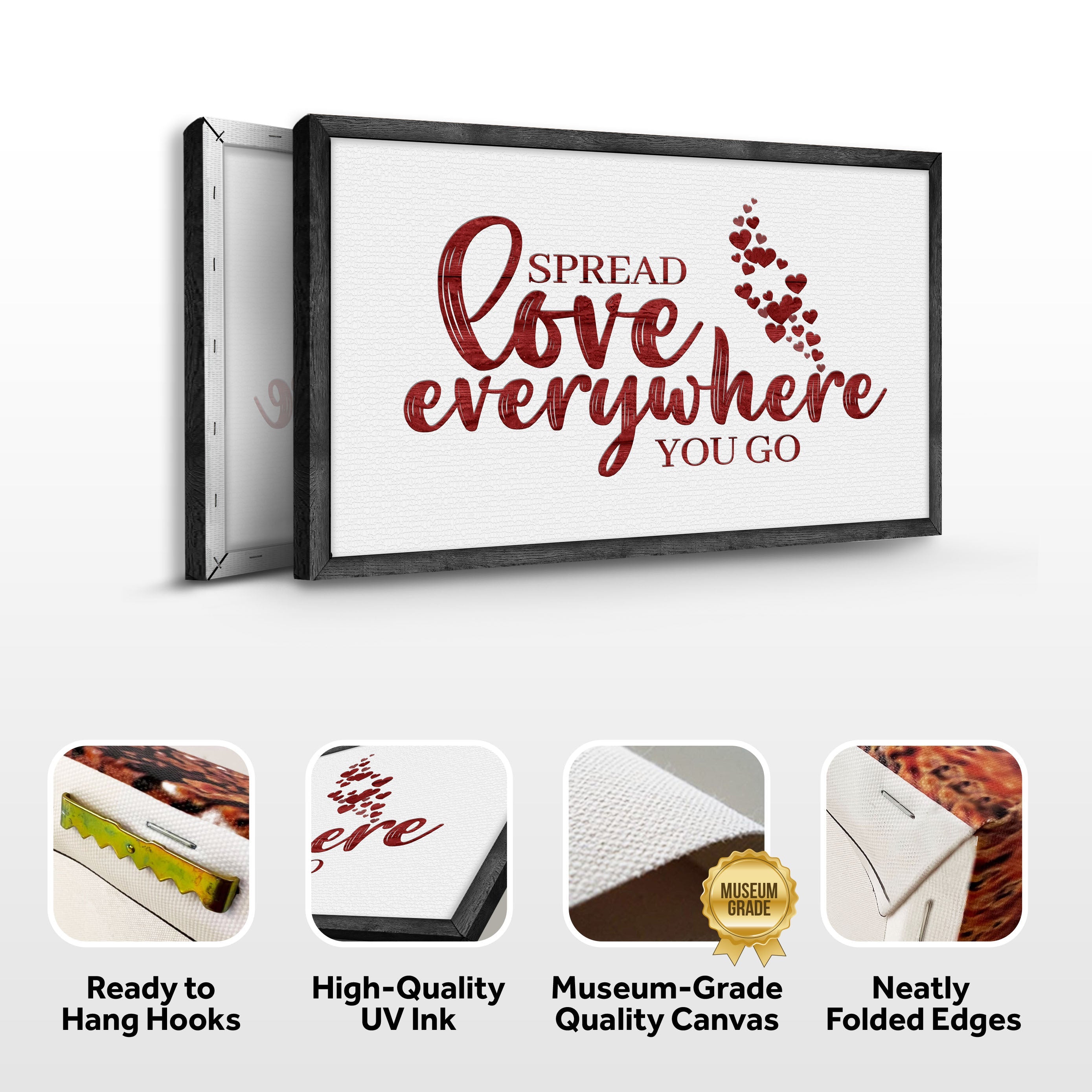 Valentine's Day Wall Art Sign - Durable Canvas Decor