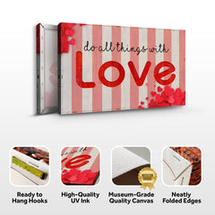 Valentine's Day Wall Art - Elegant Personalized Canvas Sign