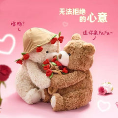 Kawaii Teddy Bear Plush with Roses - Perfect Gift for Lovers