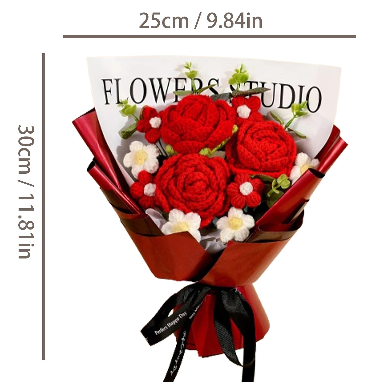 Handmade Crochet Red Rose Bouquet for Special Occasions