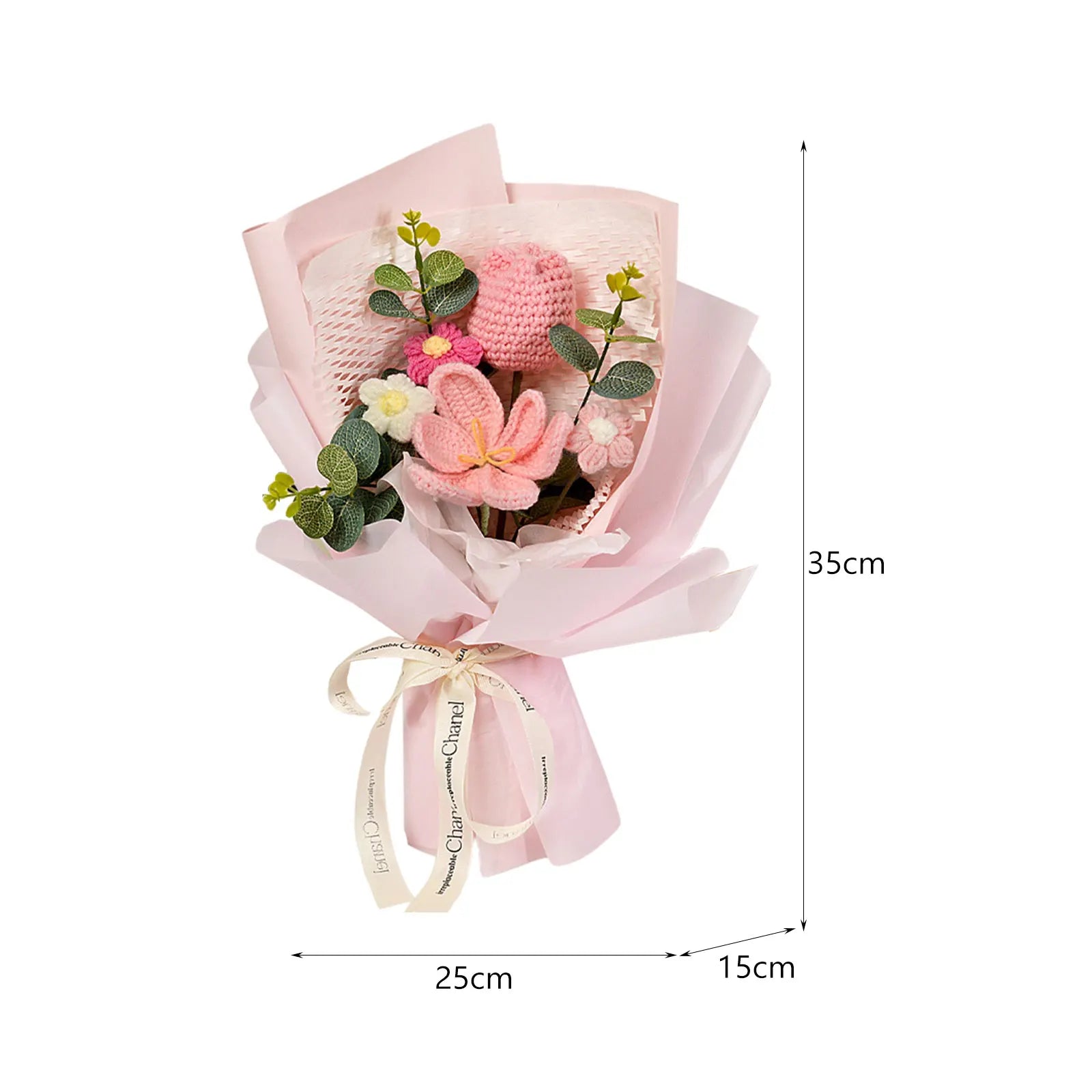 Handcrafted Knitted Crochet Flower Bouquet for Home Decor
