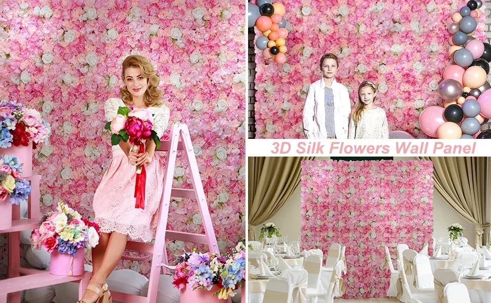 Artificial Rose Wall Panels for Wedding & Event Decor