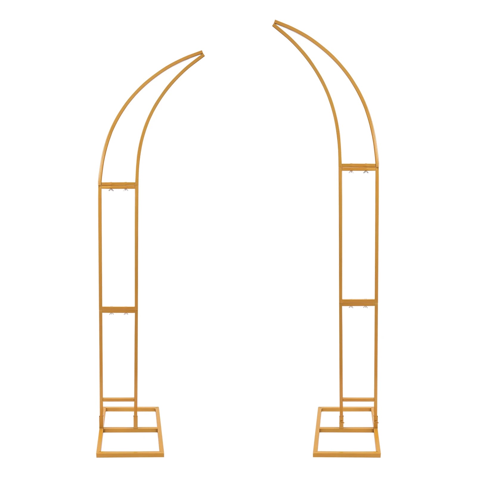 White/Gold Wedding Arch Backdrop Stand - 2.1m 2pcs Set