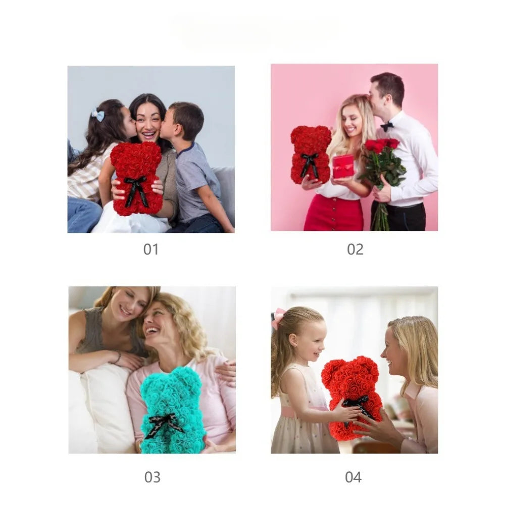 25cm Rose Teddy Bear Gift for Valentine’s and Anniversaries