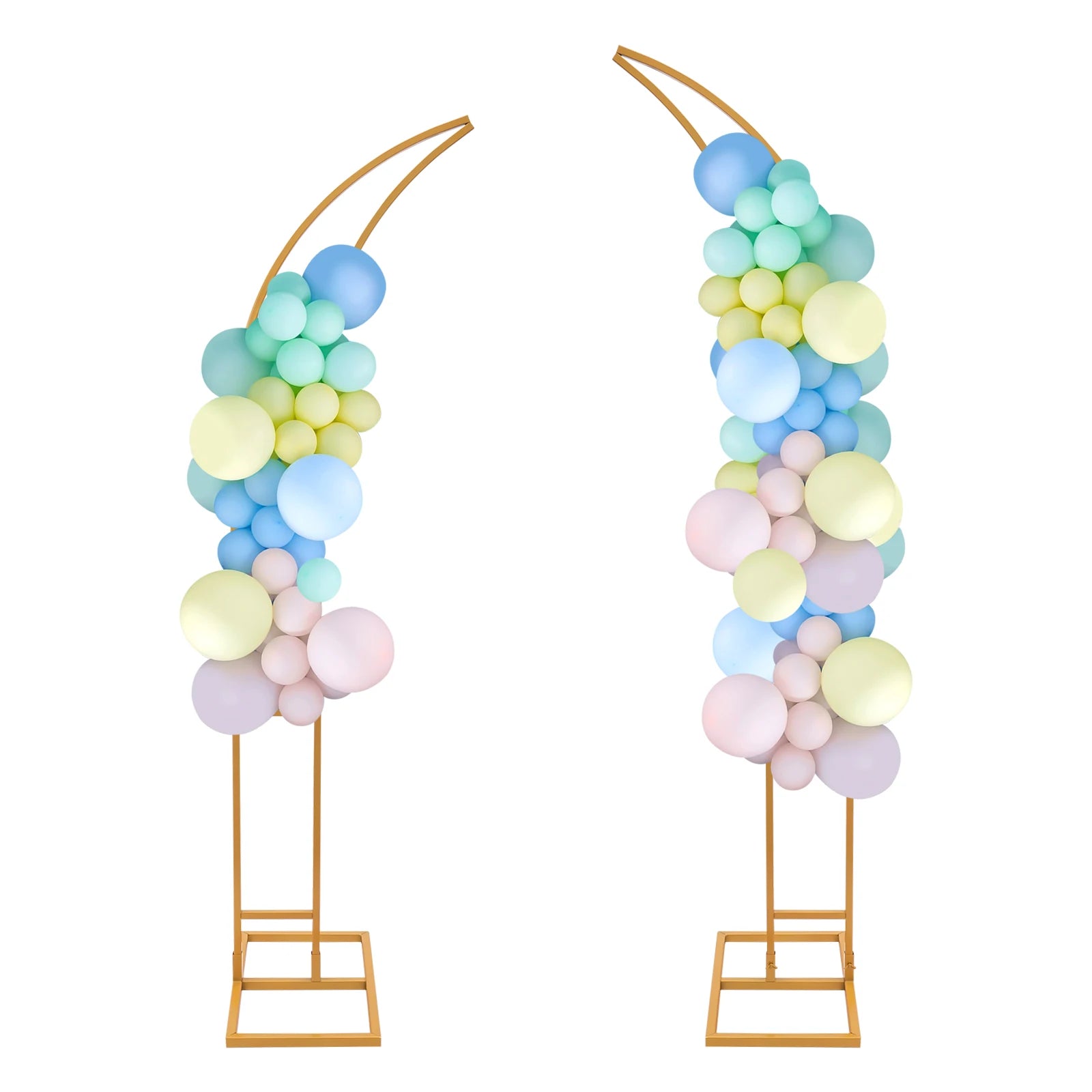 White/Gold Wedding Arch Backdrop Stand - 2.1m 2pcs Set