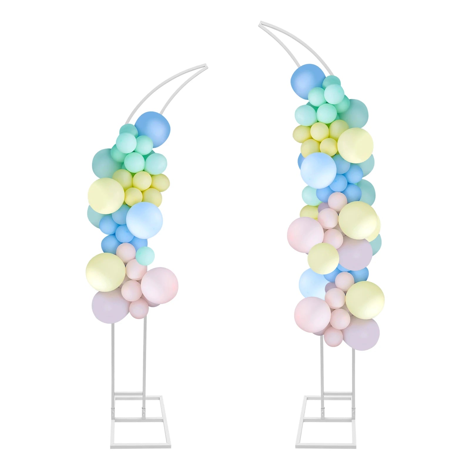White/Gold Wedding Arch Backdrop Stand - 2.1m 2pcs Set