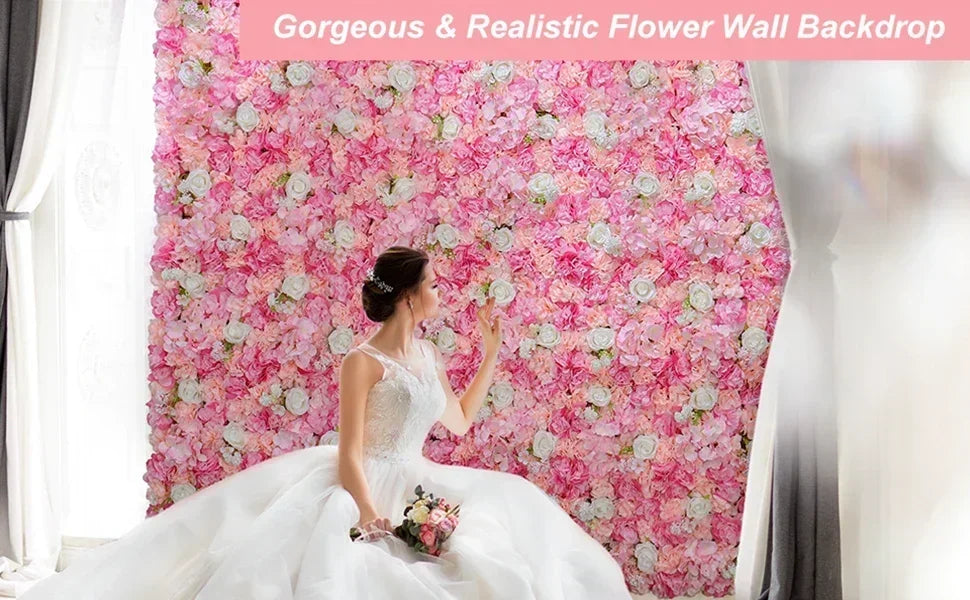 Artificial Rose Wall Panels for Wedding & Event Decor