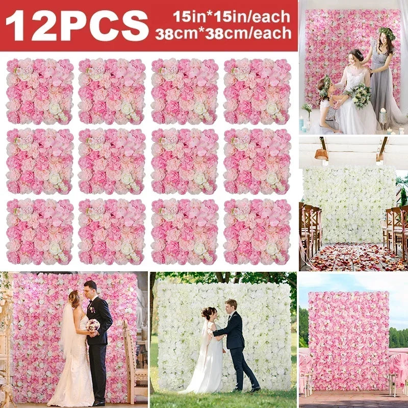 Artificial Rose Wall Panels for Wedding & Event Decor