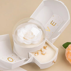 Surprise Flower Jewelry Box with Rose Gold & Hidden Drawer