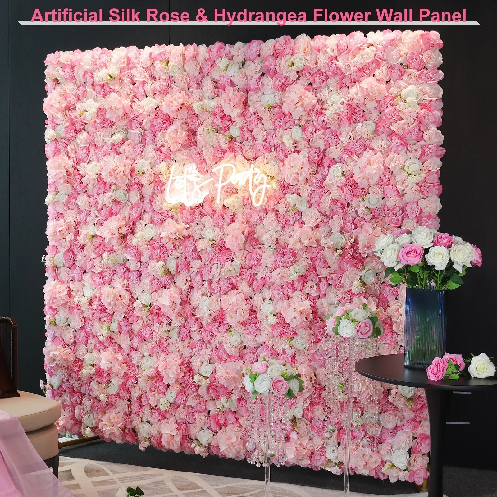 Artificial Rose Wall Panels for Wedding & Event Decor