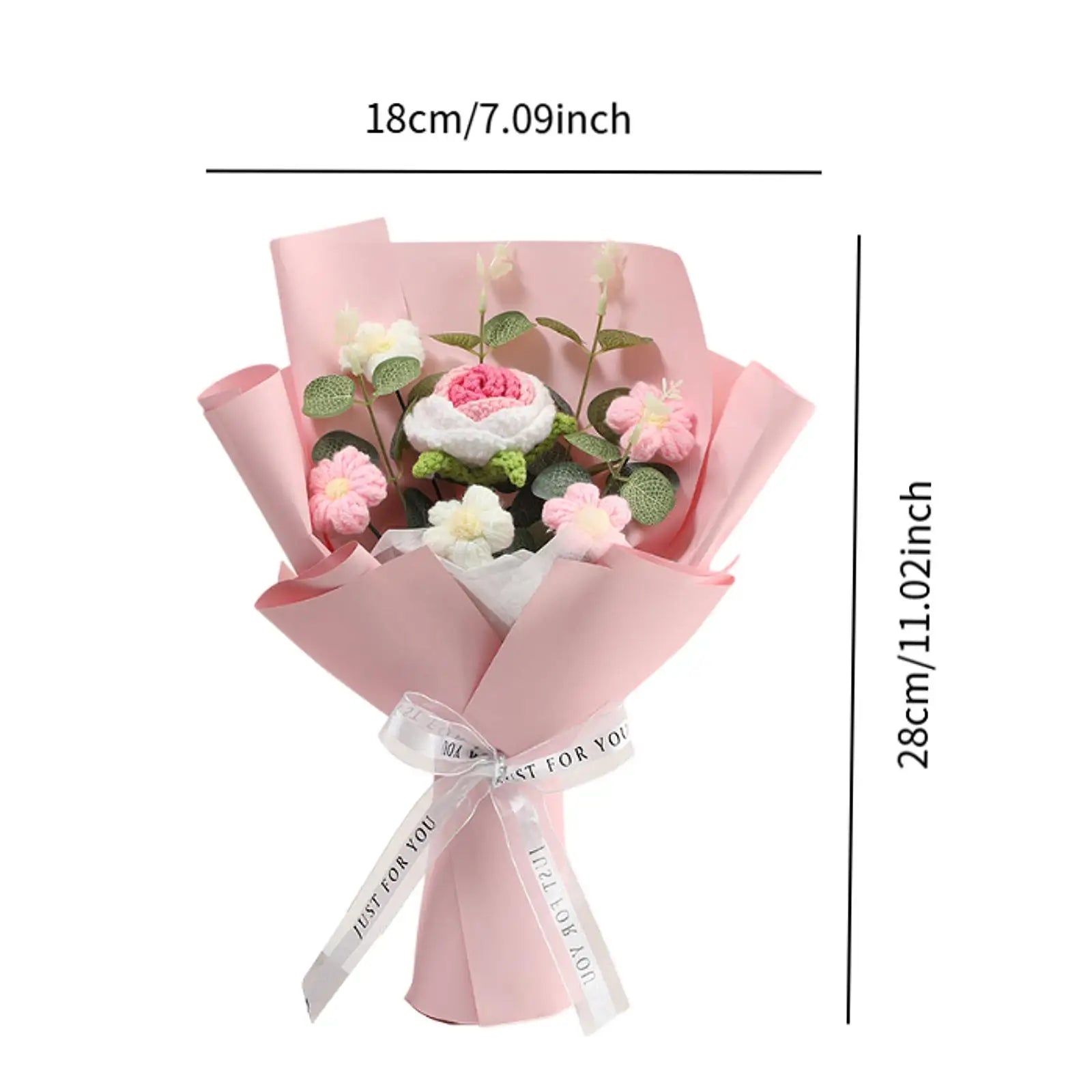 Handcrafted Knitted Crochet Flower Bouquet for Home Decor