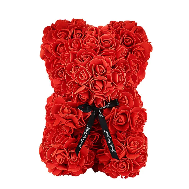 Artificial Eternal Rose Teddy Bear for Mother's Day Gifts