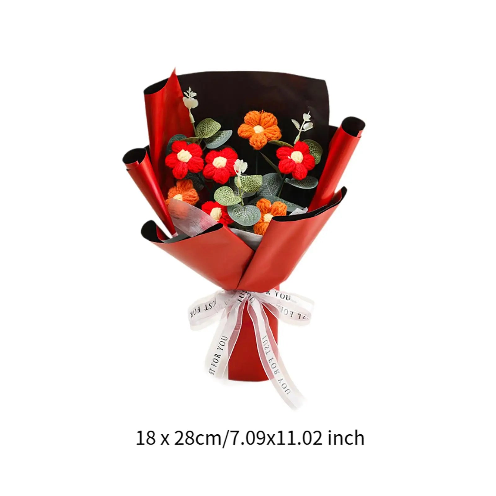 Handcrafted Knitted Crochet Flower Bouquet for Home Decor