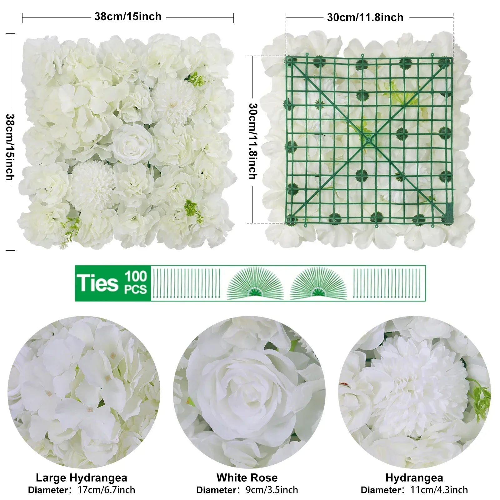 Artificial Rose Wall Panels for Wedding & Event Decor