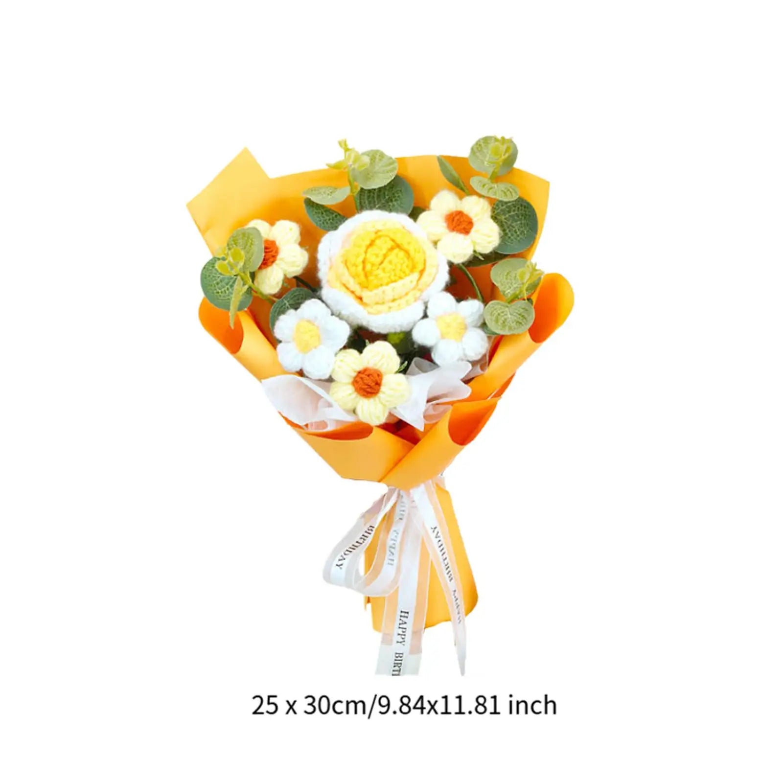 Handcrafted Knitted Crochet Flower Bouquet for Home Decor