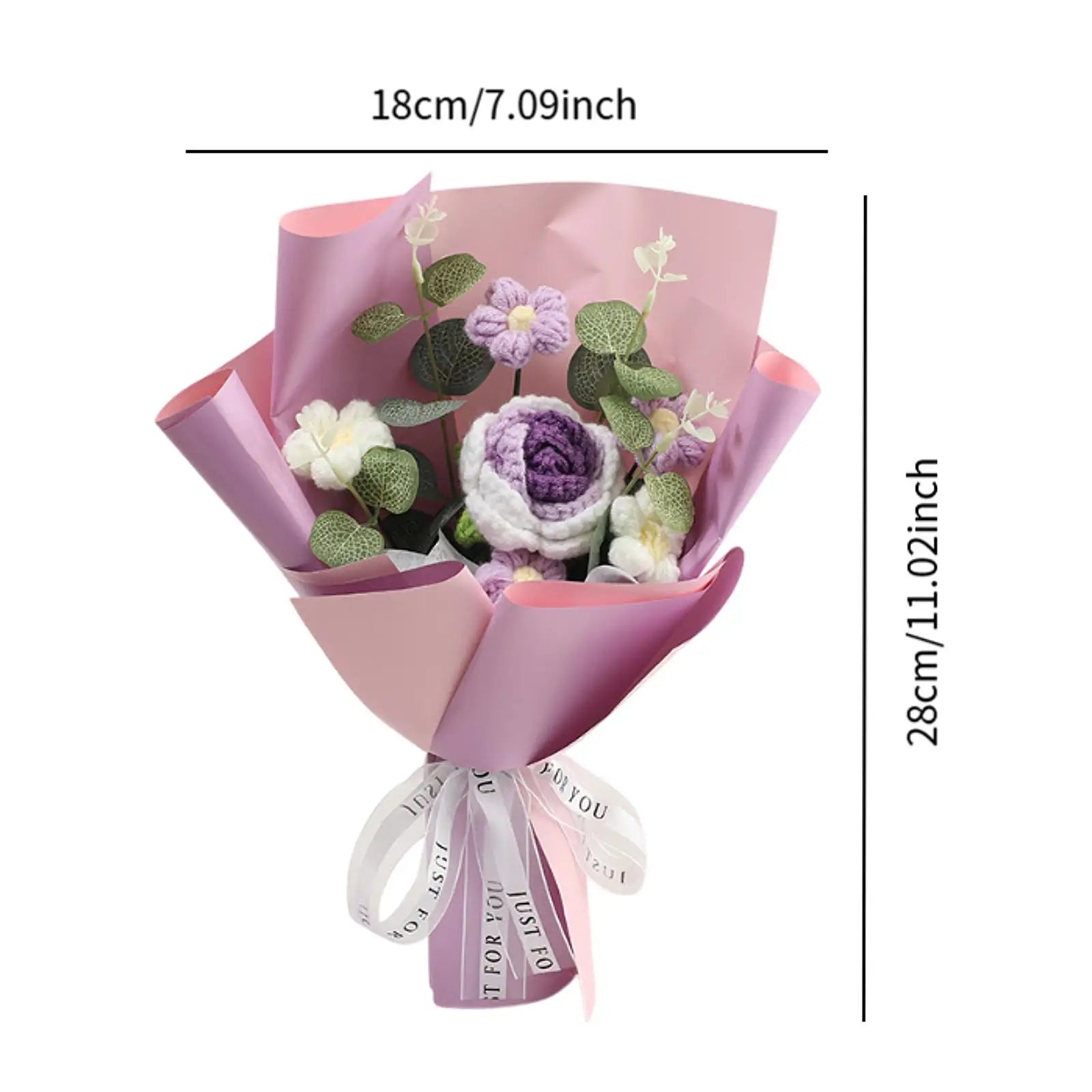 Handcrafted Knitted Crochet Flower Bouquet for Home Decor