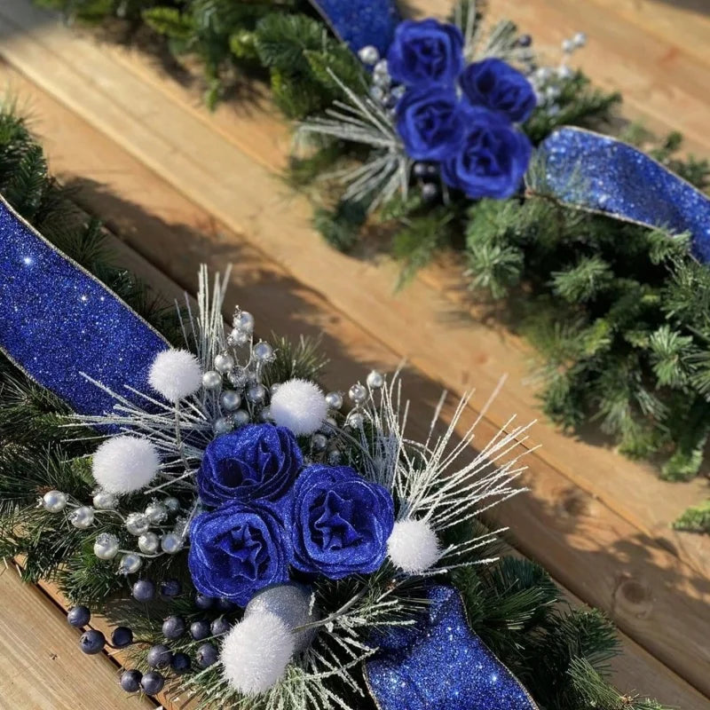 Artificial Glitter Rose Bouquet - Christmas & Valentine's Decor