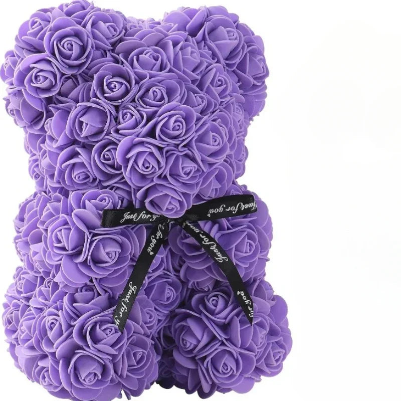 Artificial Eternal Rose Teddy Bear for Mother's Day Gifts