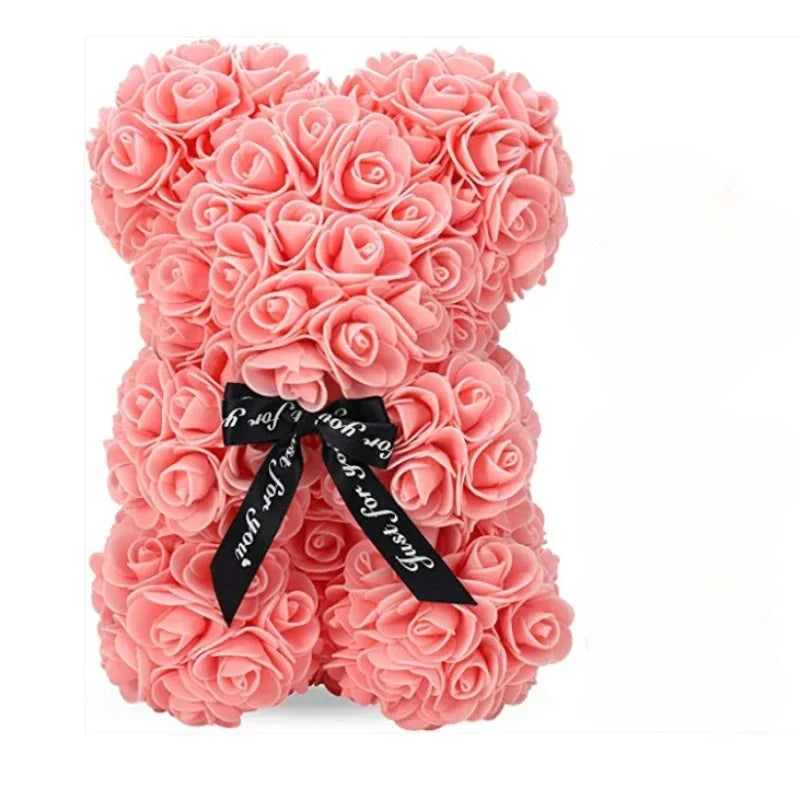 Artificial Eternal Rose Teddy Bear for Mother's Day Gifts