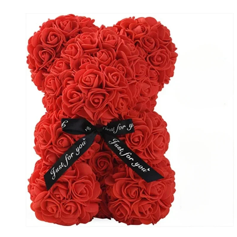 Artificial Eternal Rose Teddy Bear for Mother's Day Gifts