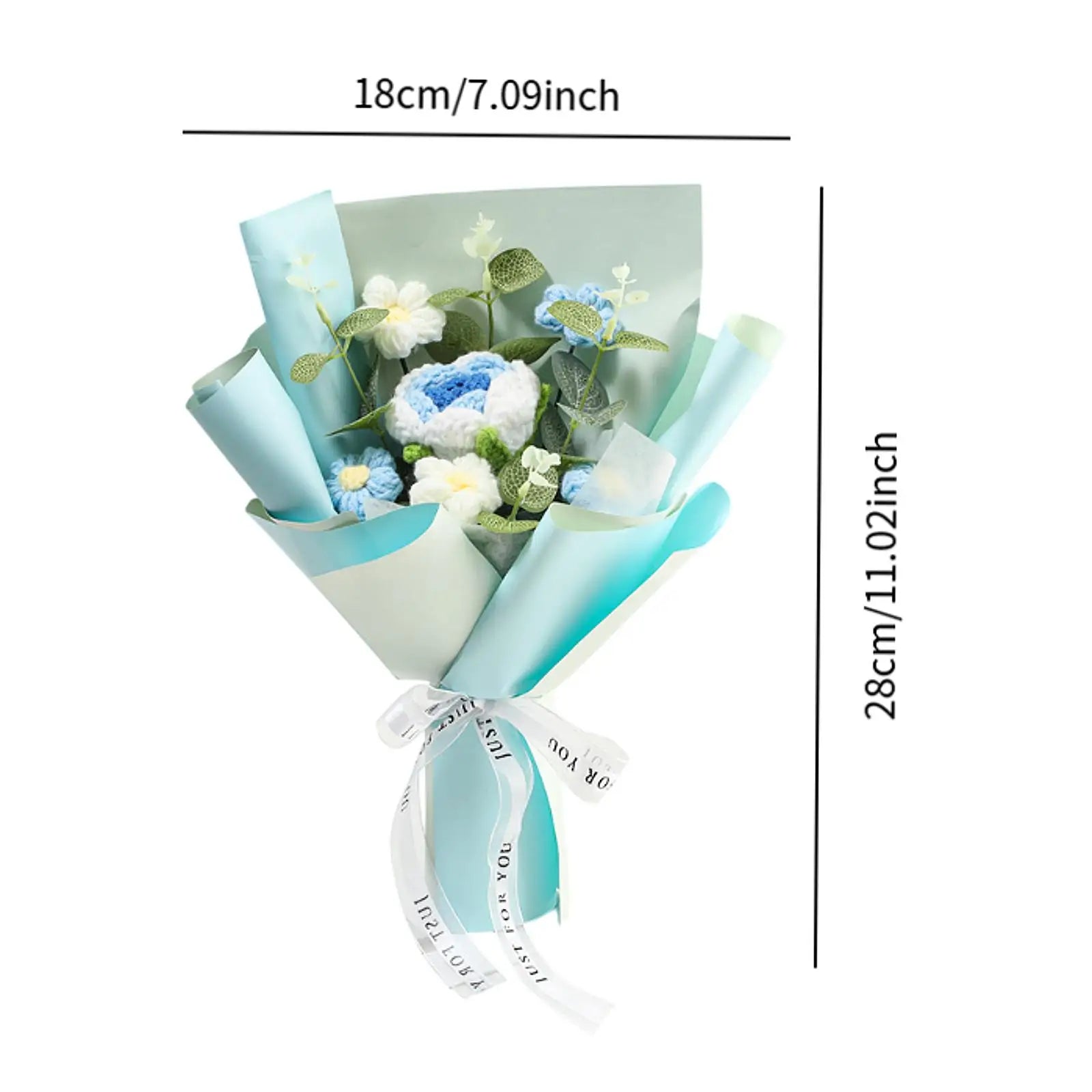 Handcrafted Knitted Crochet Flower Bouquet for Home Decor