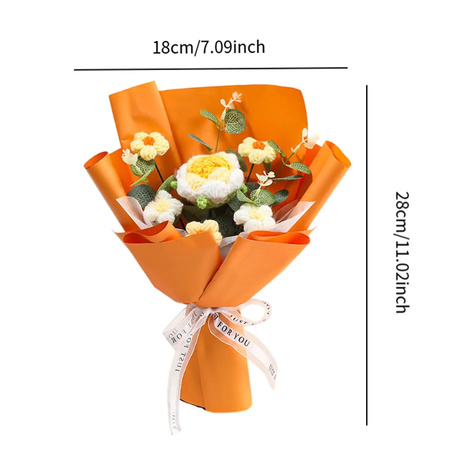 Handcrafted Knitted Crochet Flower Bouquet for Home Decor