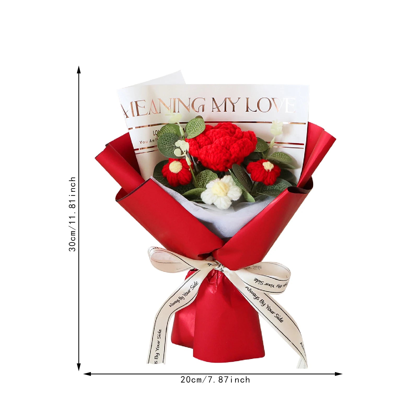 Handcrafted Knitted Crochet Flower Bouquet for Home Decor