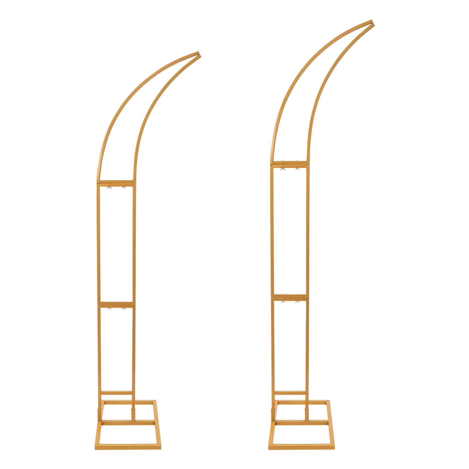 White/Gold Wedding Arch Backdrop Stand - 2.1m 2pcs Set
