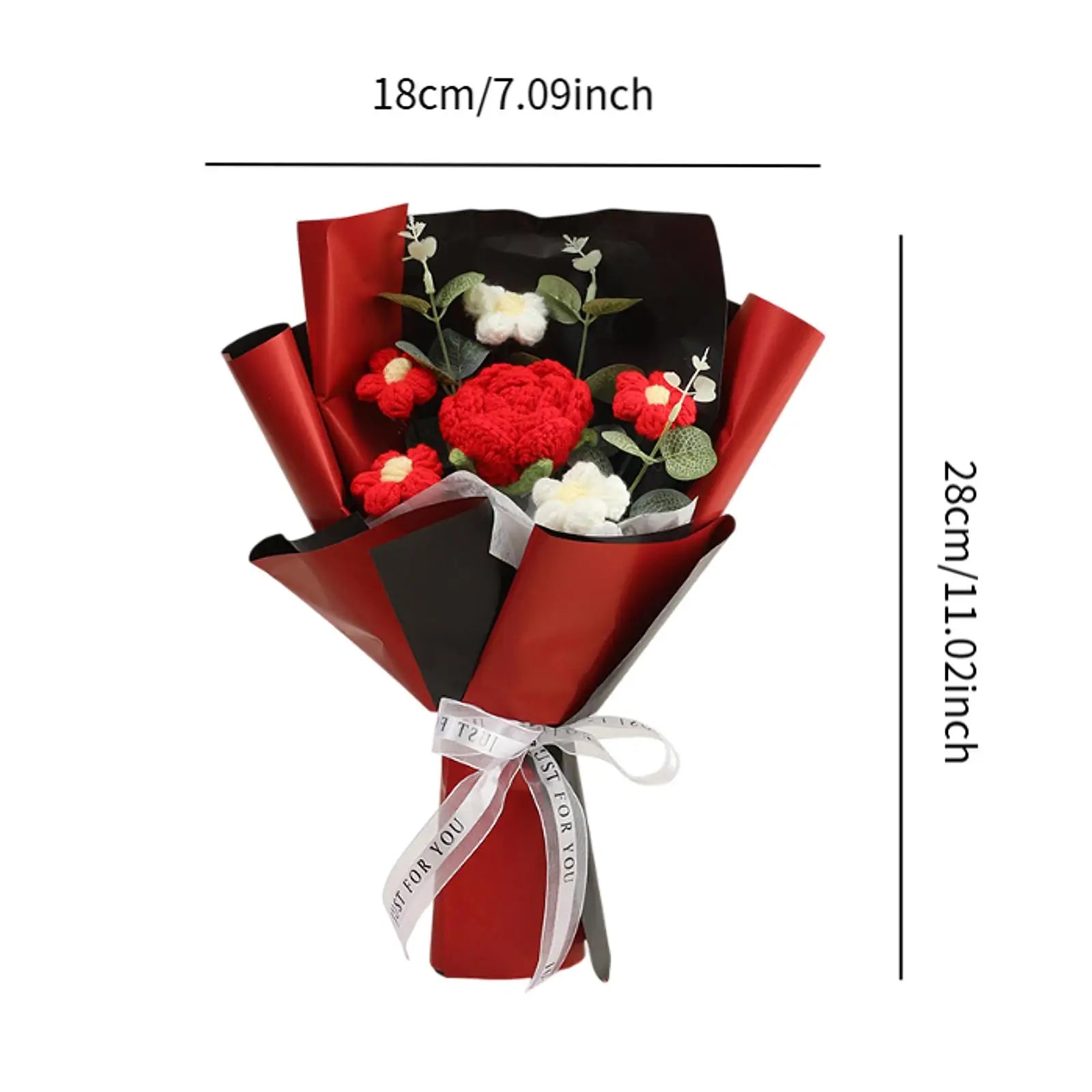 Handcrafted Knitted Crochet Flower Bouquet for Home Decor