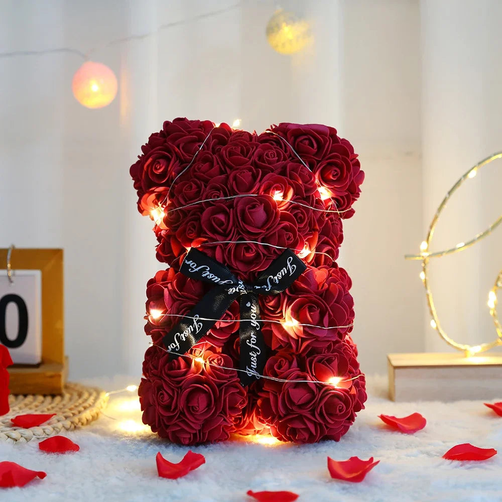 25cm Rose Teddy Bear Gift for Valentine’s and Anniversaries