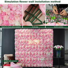 Artificial Rose Wall Panels for Wedding & Event Decor