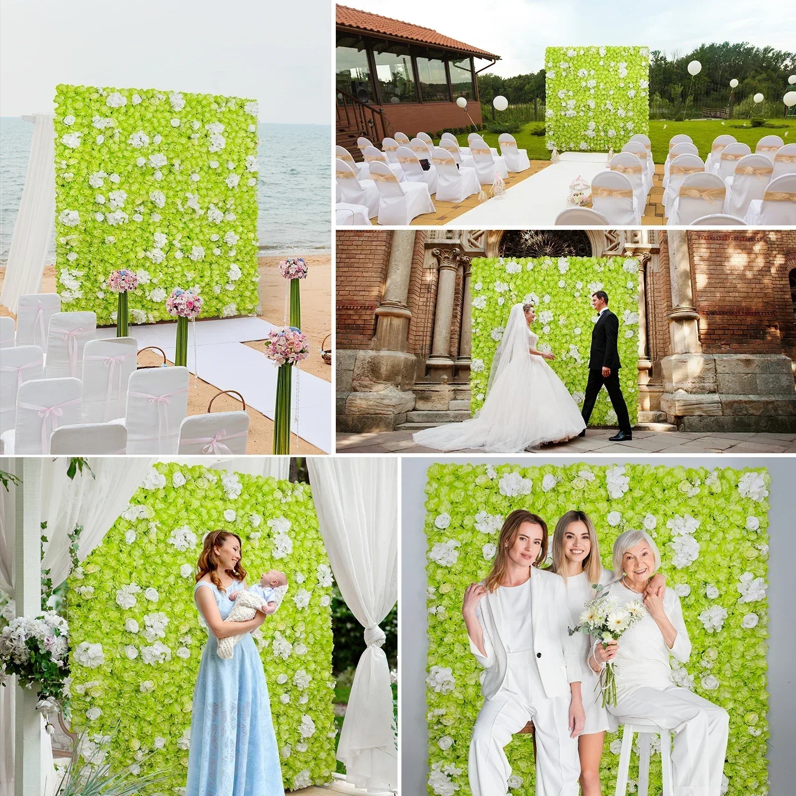 Artificial Rose Wall Panels for Wedding & Event Decor