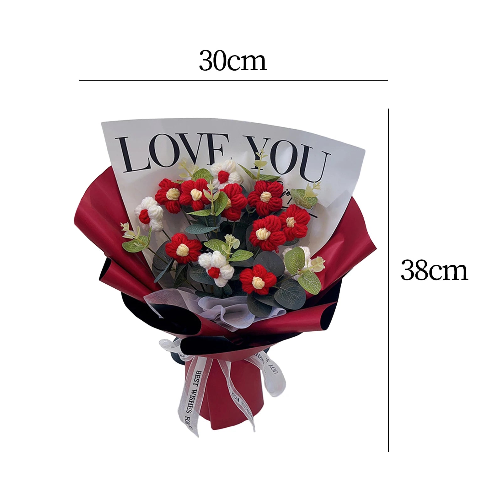 Handcrafted Knitted Crochet Flower Bouquet for Home Decor